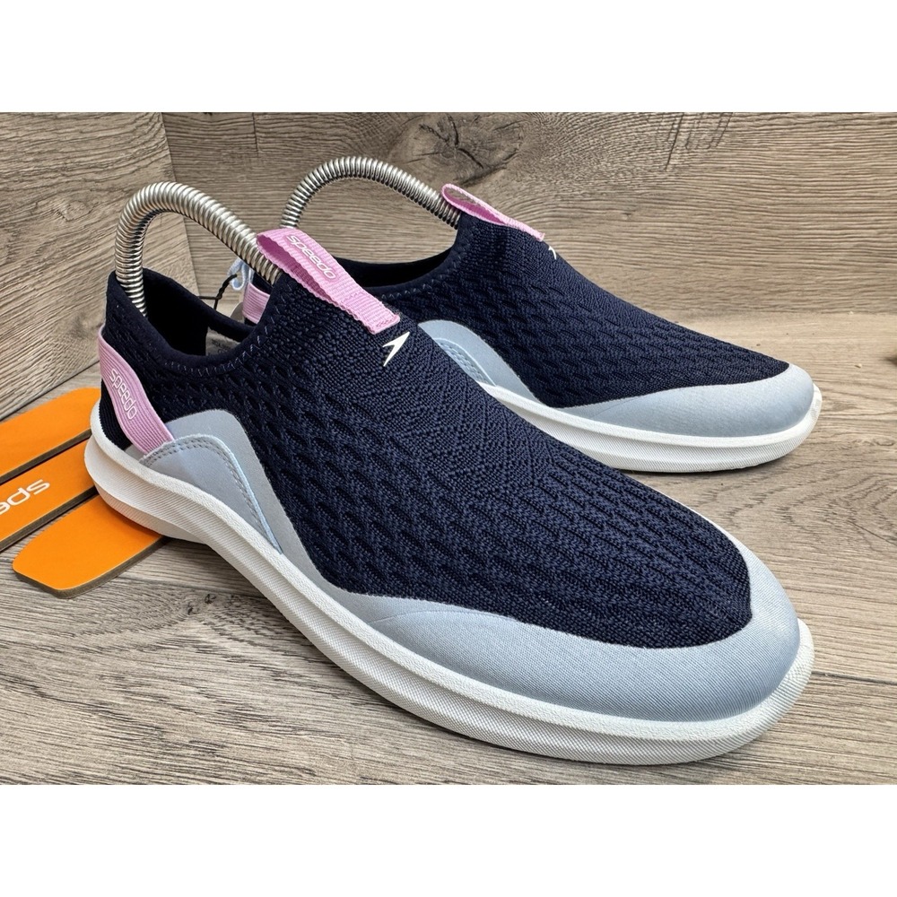 New NWT Speedo Aqua Socks Girls Size Large 4 - 5 ~ Water Shoes Blue / Pink
